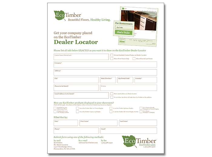 EcoTimber Dealer Information