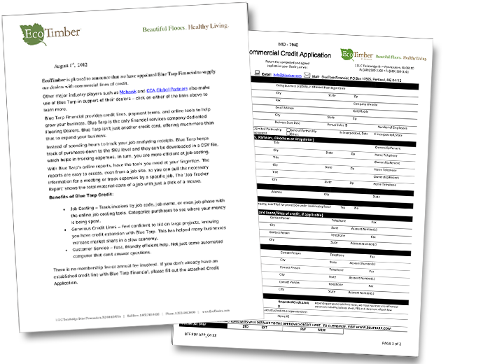 EcoTimber Credit Application