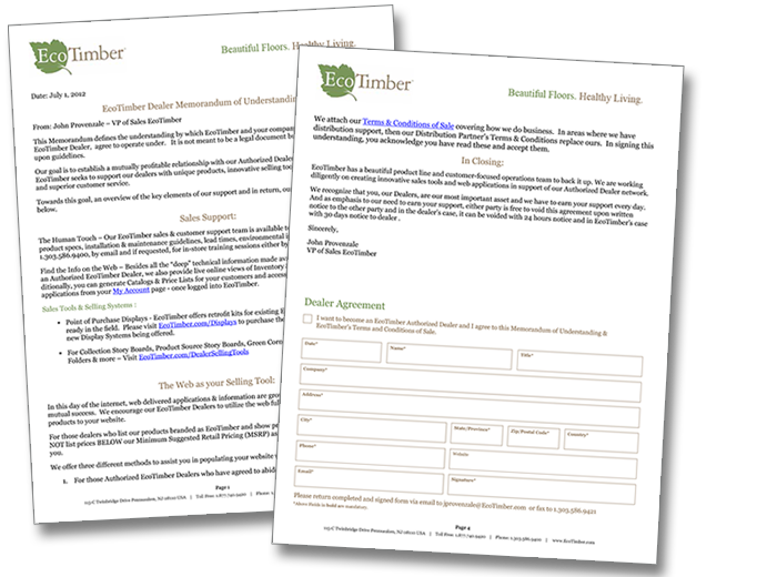 EcoTimber Dealer Agreement