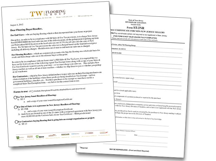 EcoTimber Sales Tax Exemption Forms